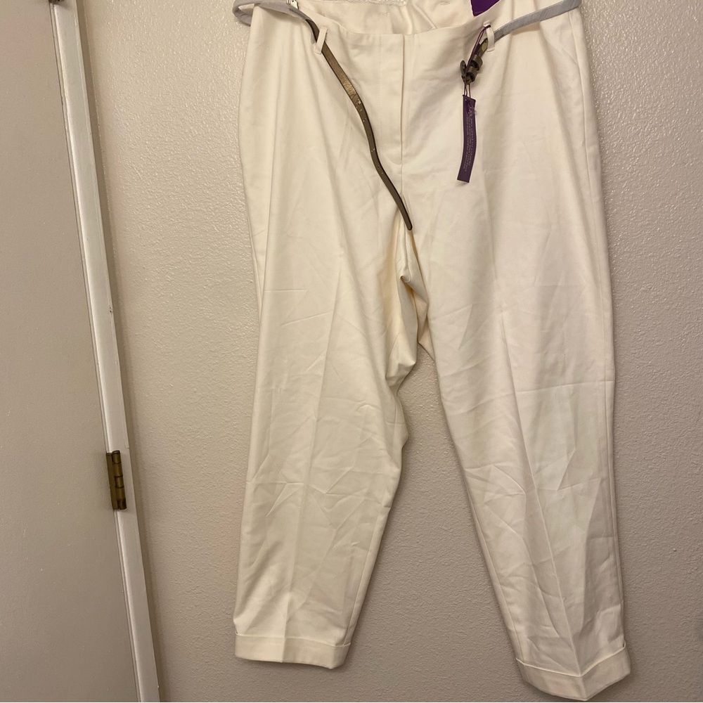 Lane Bryant white crop trousers pants ankle double stretch weave plus size 18
